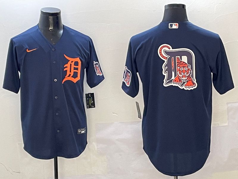 Men Detroit Tigers Blank Drak Blue Game 2025 Nike MLB Jersey style 3